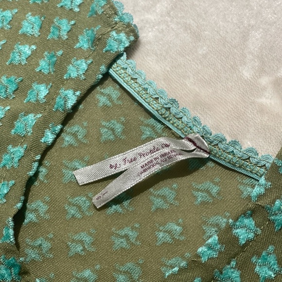 Free People Vintage Mesh Embroidered Lettuce Edge Shirt - Picture 3 of 8